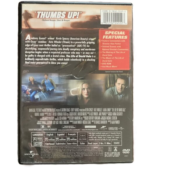 Pay it Forward PG-13 and The life of David Gale R DVDs - Picture 3 of 3